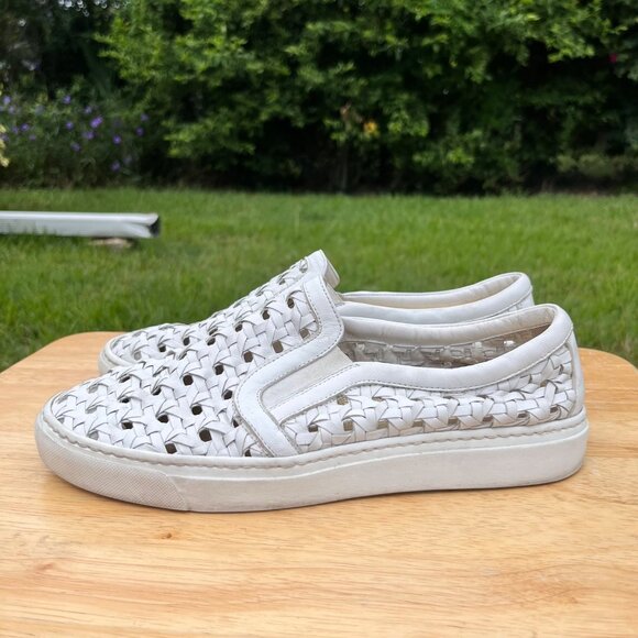 Madison Maison White Woven Leather Slip On Sneakers Size 41 / US 10